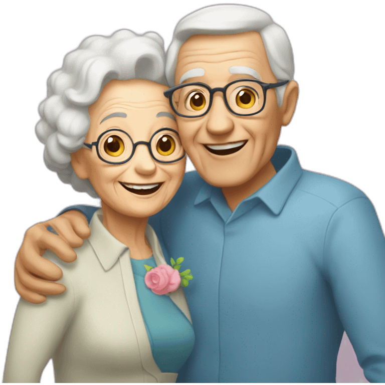 lovey-dovey octogenarian emoji