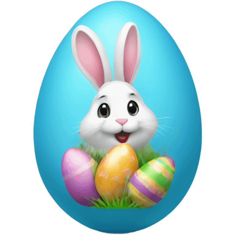 easter egg with a bunny all in Easter theme emoji