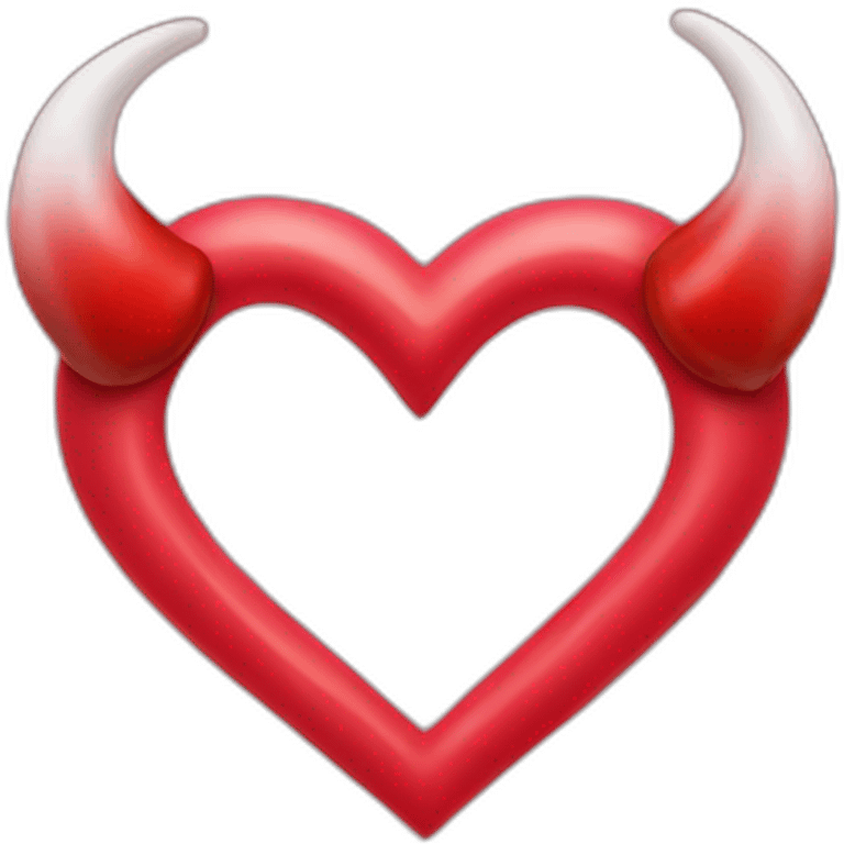 Red heart frame with horns emoji