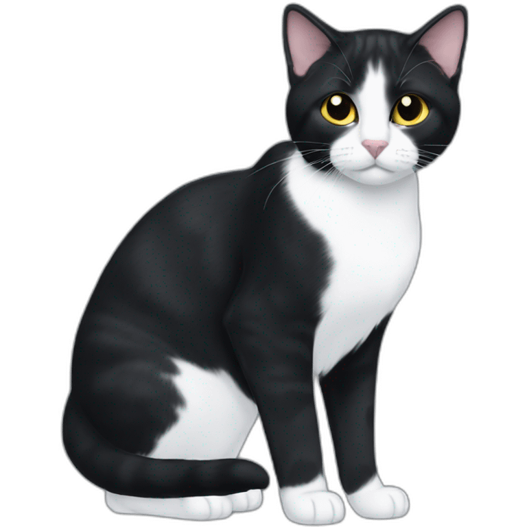 A domestic short hair chat with black furr emoji