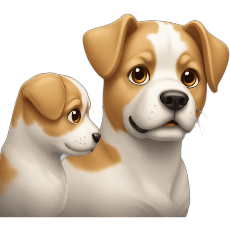 Chat et chien ensemble emoji