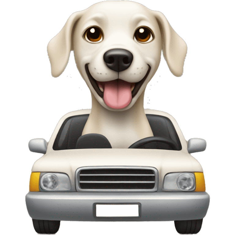 Perro en auto  emoji