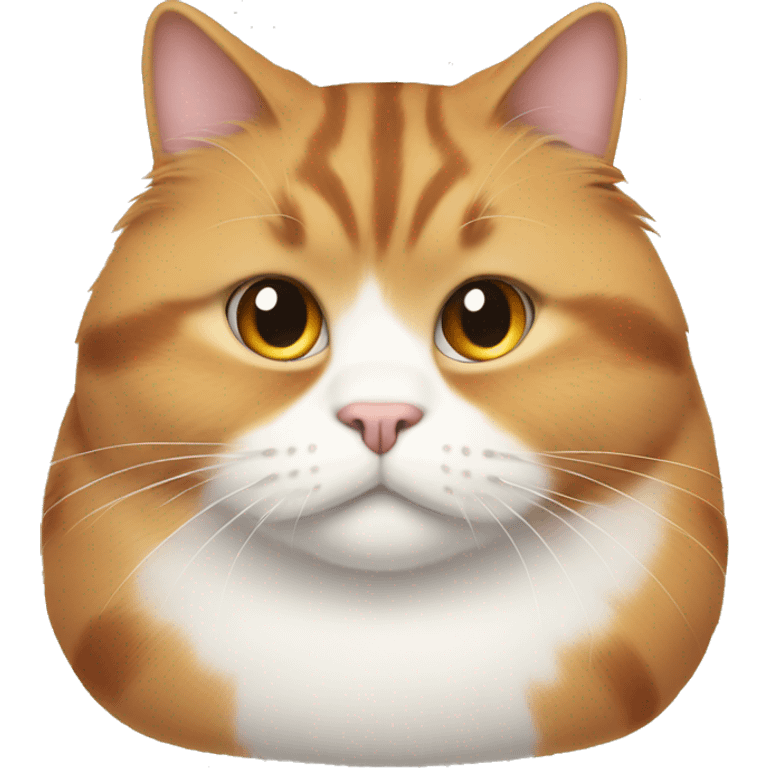 Really fat Cat with white and orange fur  emoji