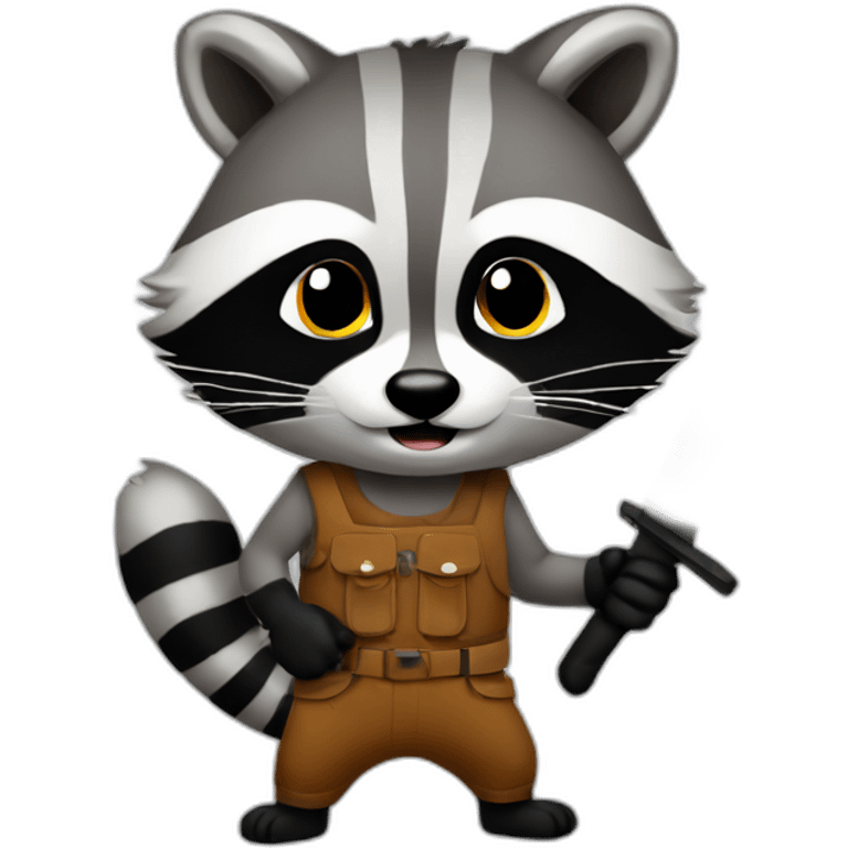 raccoon-with-a-knife emoji