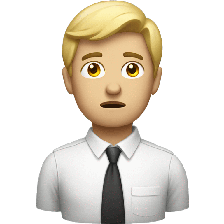 a troubled, worried-looking male employee emoji