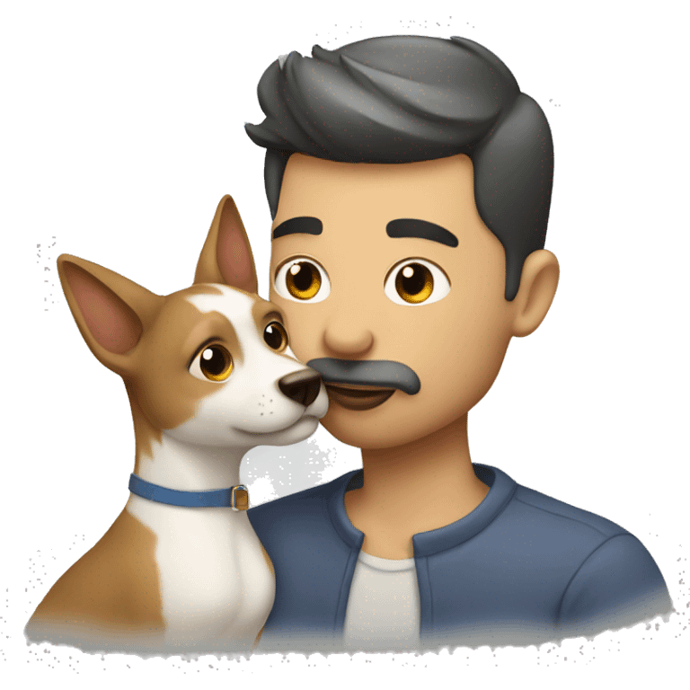 man kissing pet emoji