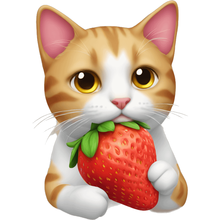 Cat with strawberry emoji