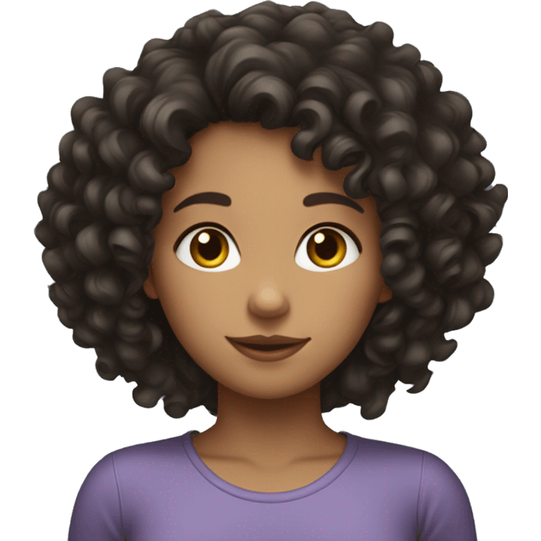 Dark curly hair beautifull girl emoji