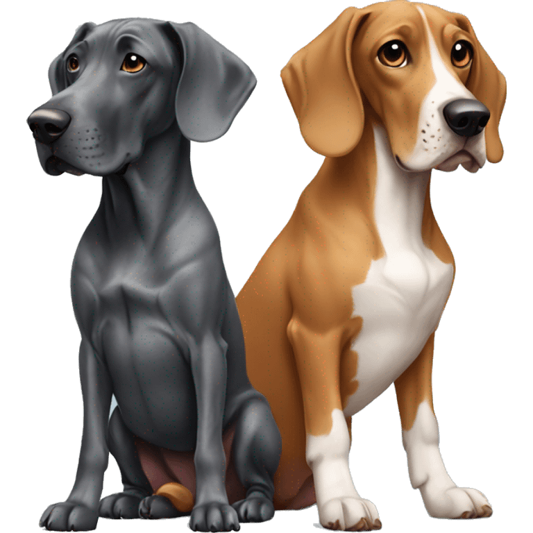 Great Dane and dachshund  emoji