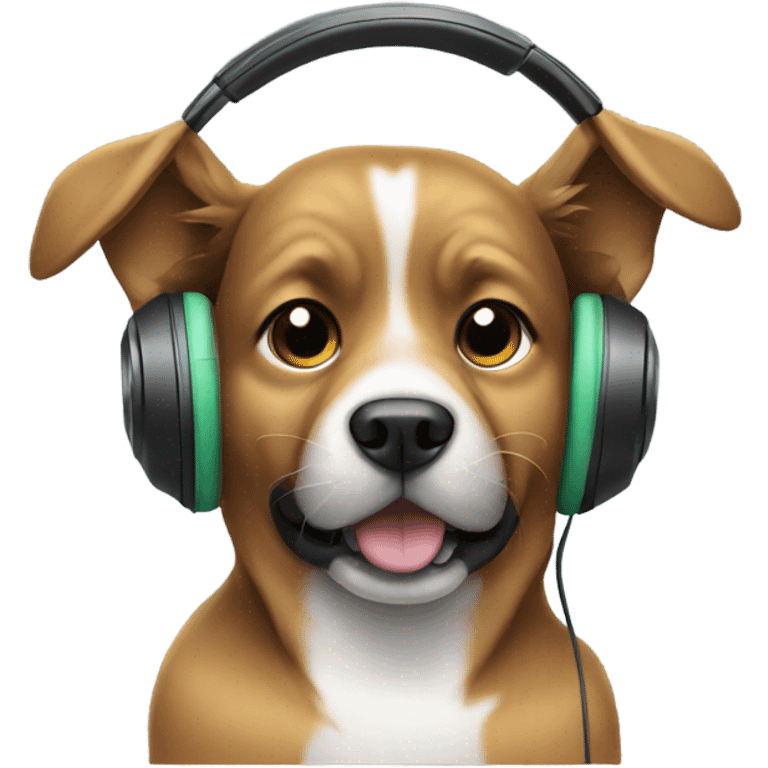 Dog with headphones  emoji