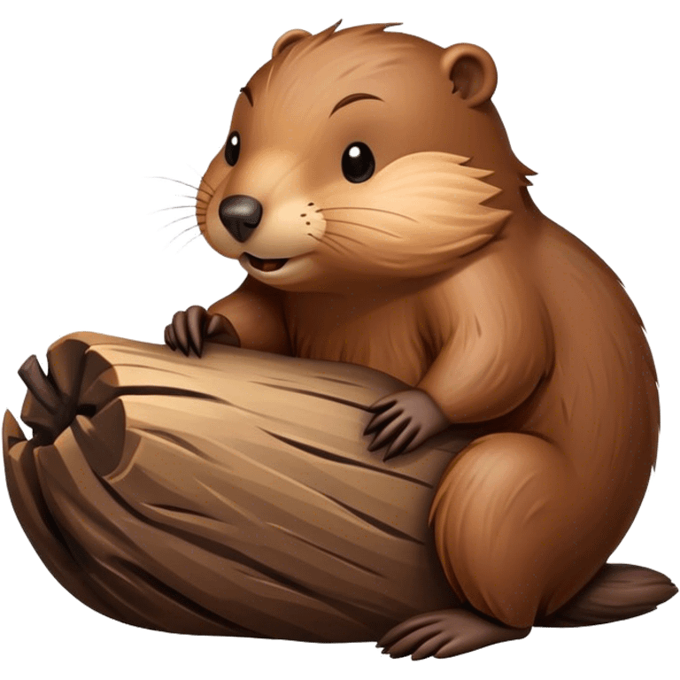 Beaver with inscription good night  emoji