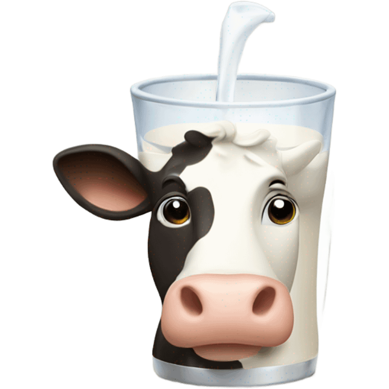 cow drinking milk emoji