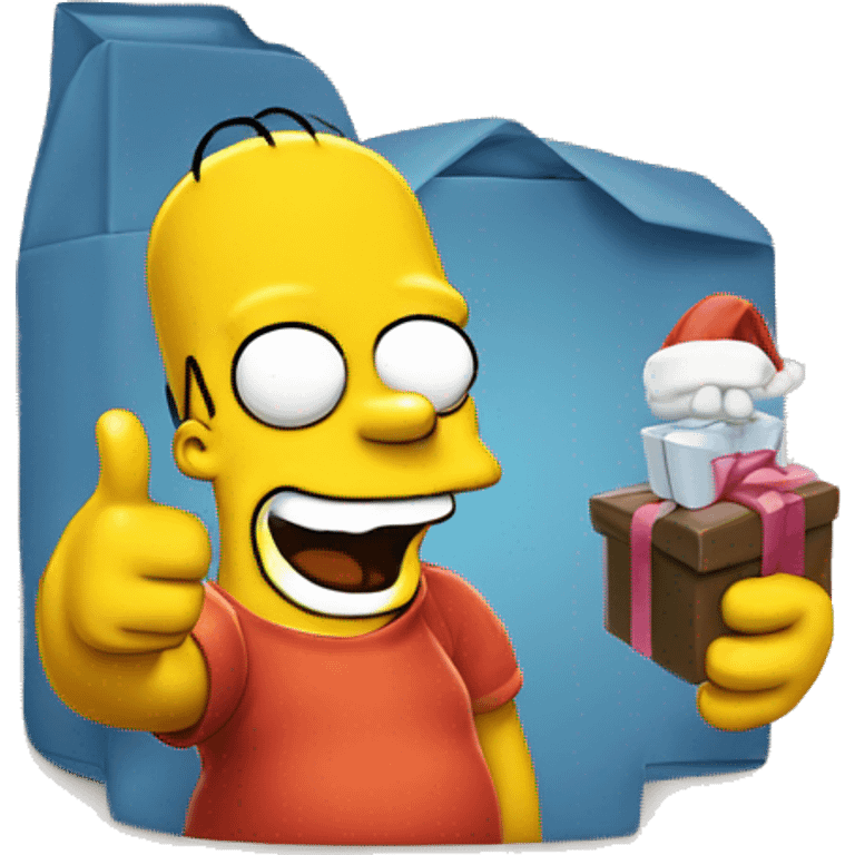 simpson giving a thumbs up and a gift emoji