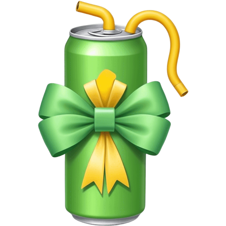 Energy drink with bow emoji