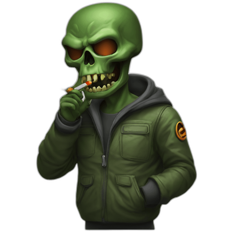 doom guy smoking cigarette emoji