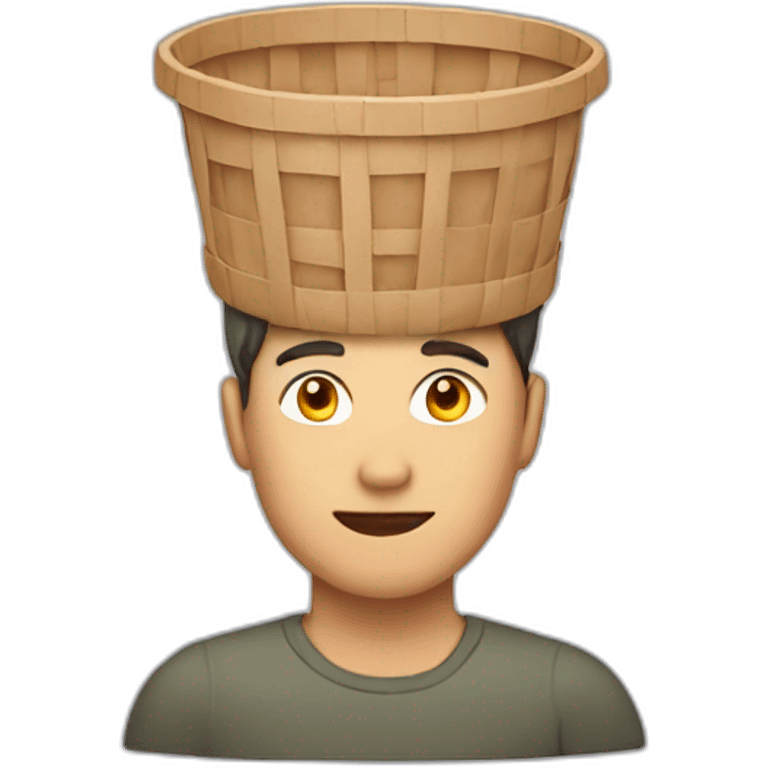 Guy with a paper basket on his head emoji