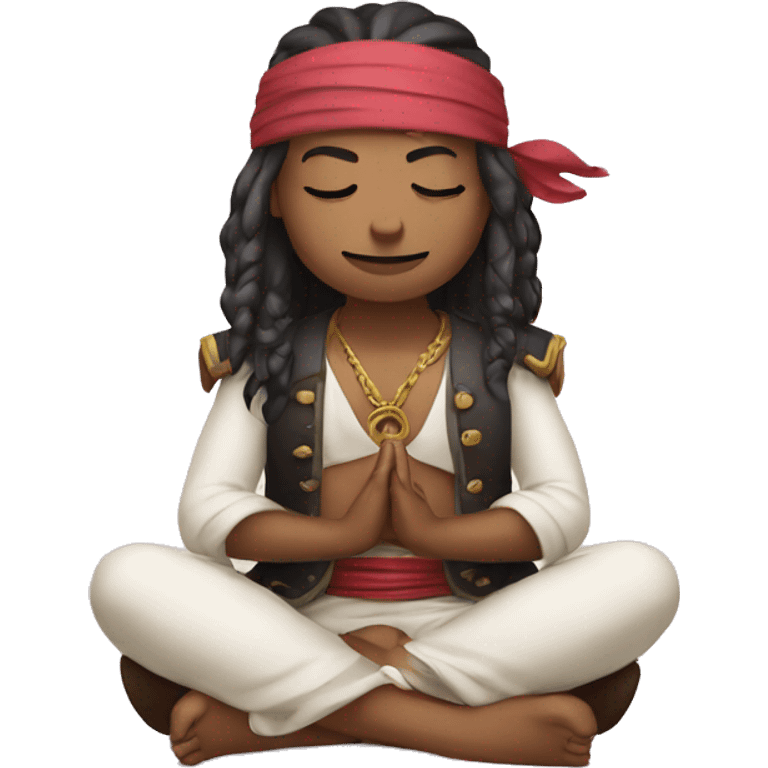 pirate meditation eyes closed in lotus pose  emoji