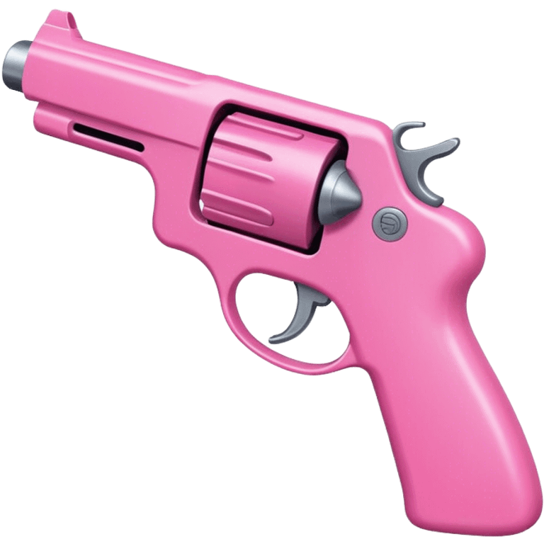 Hand holding a pink gun emoji