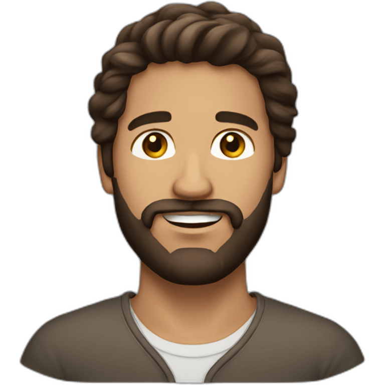 hispanic long brown hair man with a beard emoji