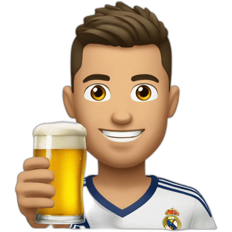 Ronaldo entrin de boire de la biere emoji