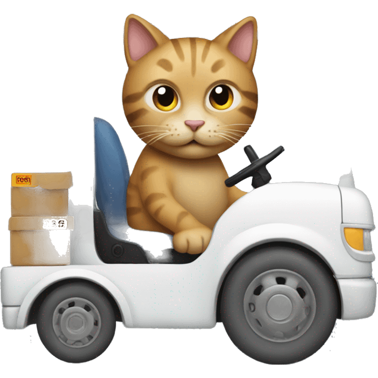 a cat driving a truck emoji