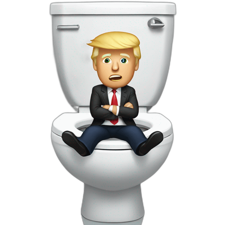 donald trump on a toilet emoji