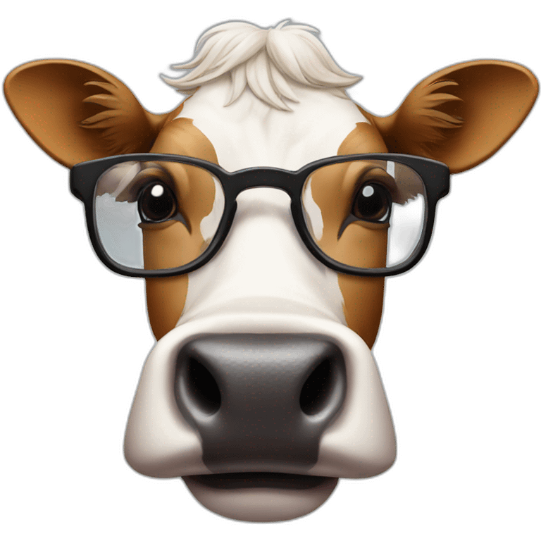 Cow with glasses emoji