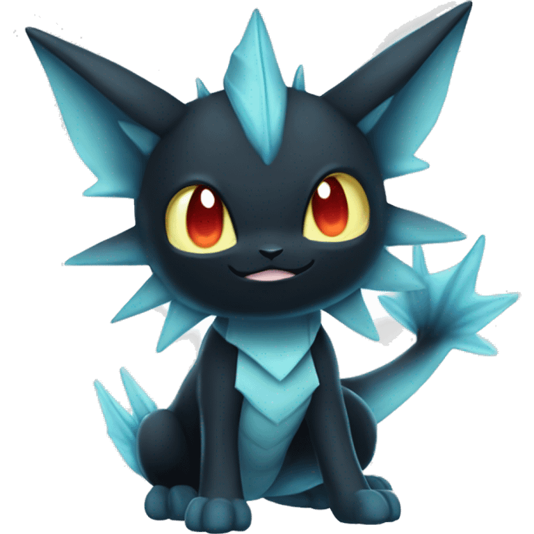 Black Edgy Ethereal Vaporeon-Litten-Torracat full body emoji