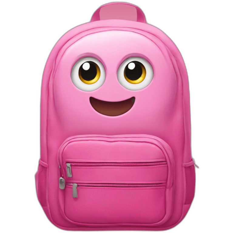 Cute Pink backpack with eyes and smile emoji