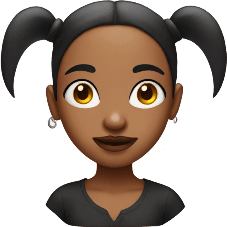 Girl with nose and eyebrow piercings  emoji