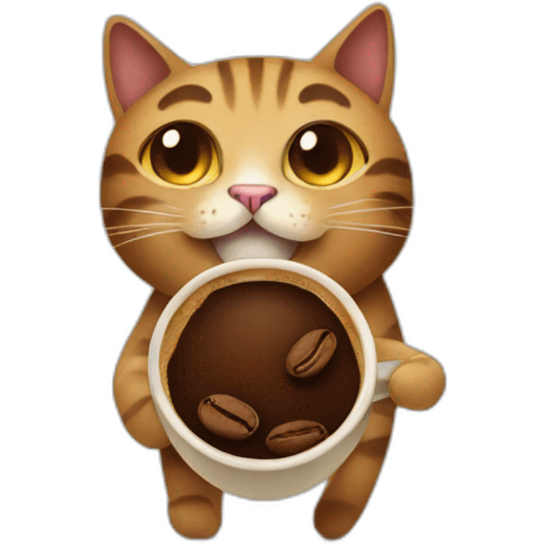 coffee bean cat emoji