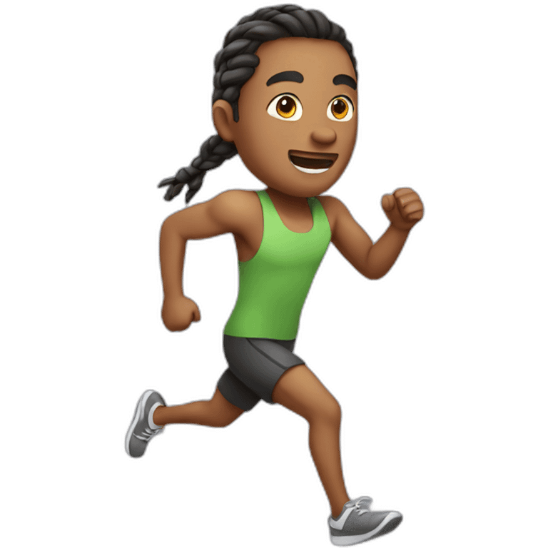 Man with braids running emoji