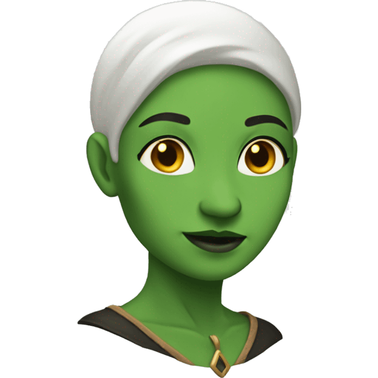 a bald green coloured skin witch without cap  emoji