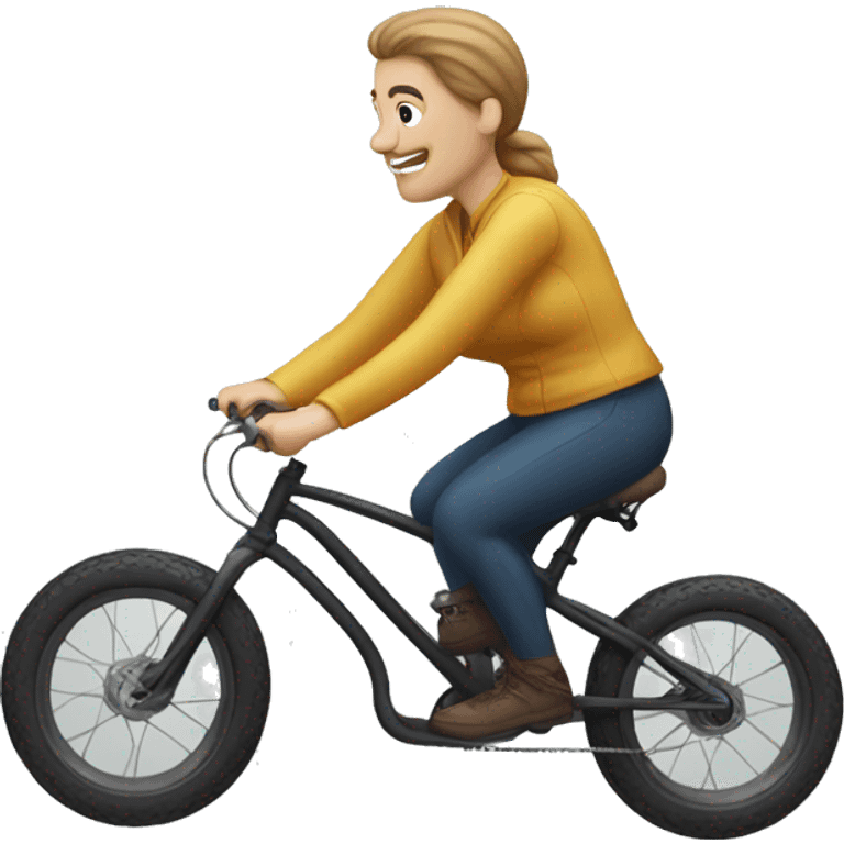 white man and white woman riding on a fat bike emoji