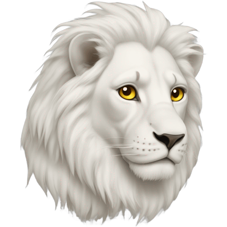 white lion with gold eyes  emoji