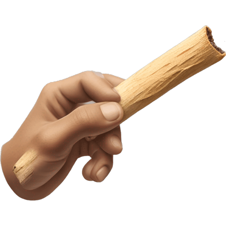 aesthetic hand holding smoking palo santo stick realistic soft textures emoji