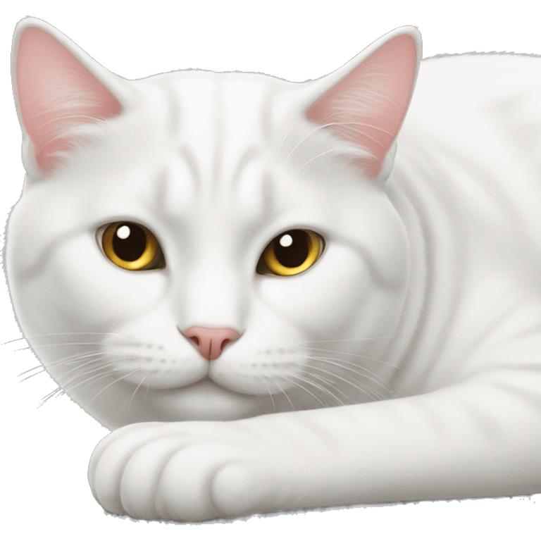  white Cat lying down emoji