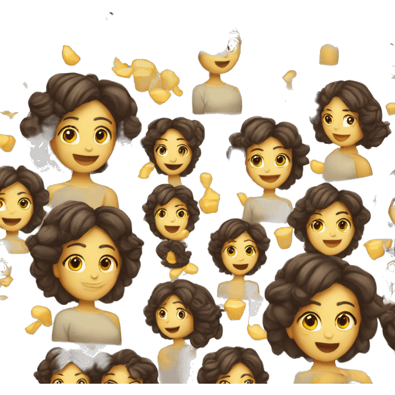 Quero uma mulher de cabelo cacheado cortando o cabelo emoji