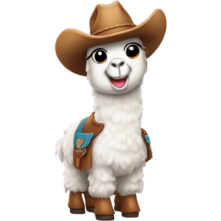 Llama wearing cowboy boots emoji