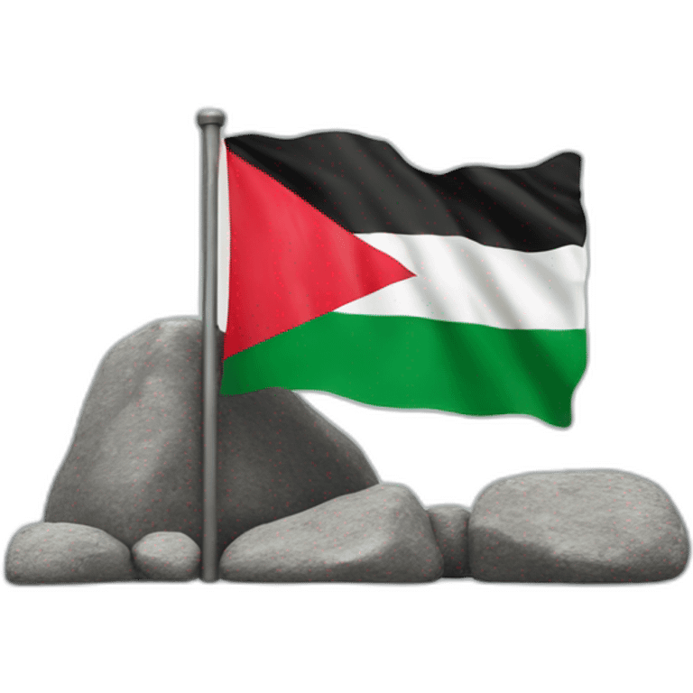 palestine flag with rock emoji