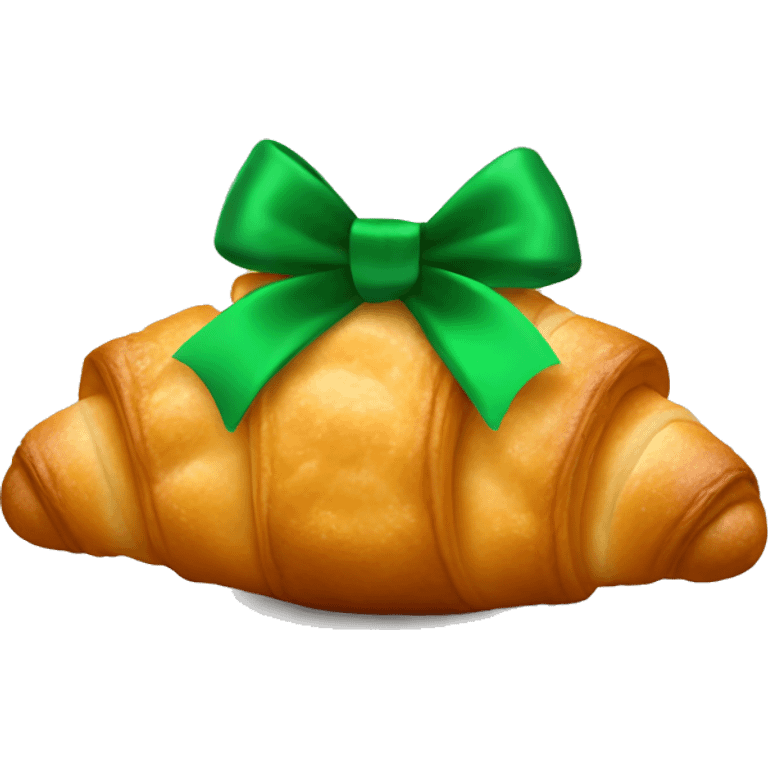 Croissant with a green bow  emoji