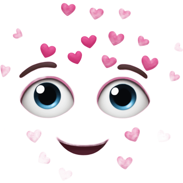 dizzy emoji with pink hearts eyes emoji