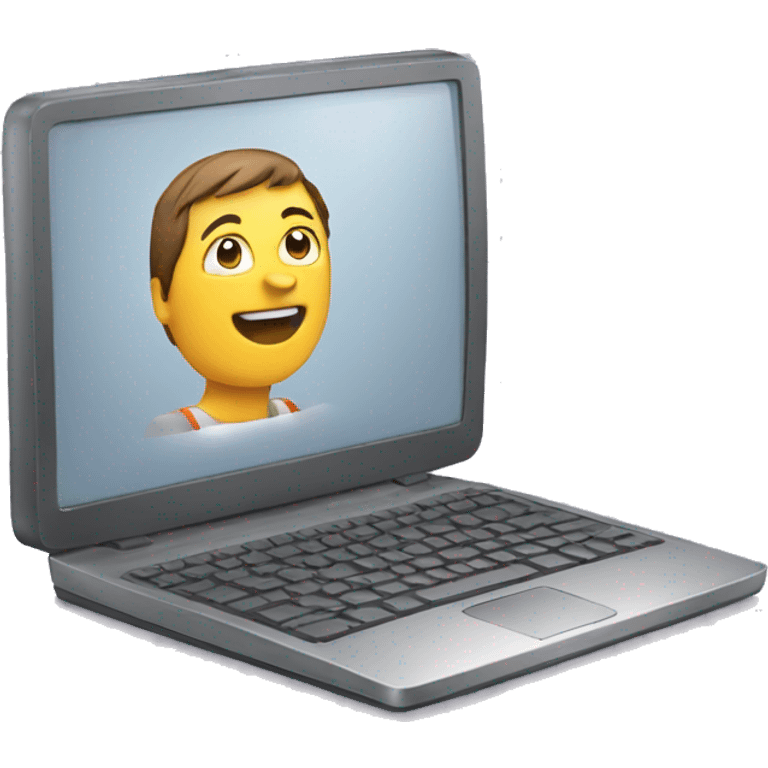 person typing on computer emoji