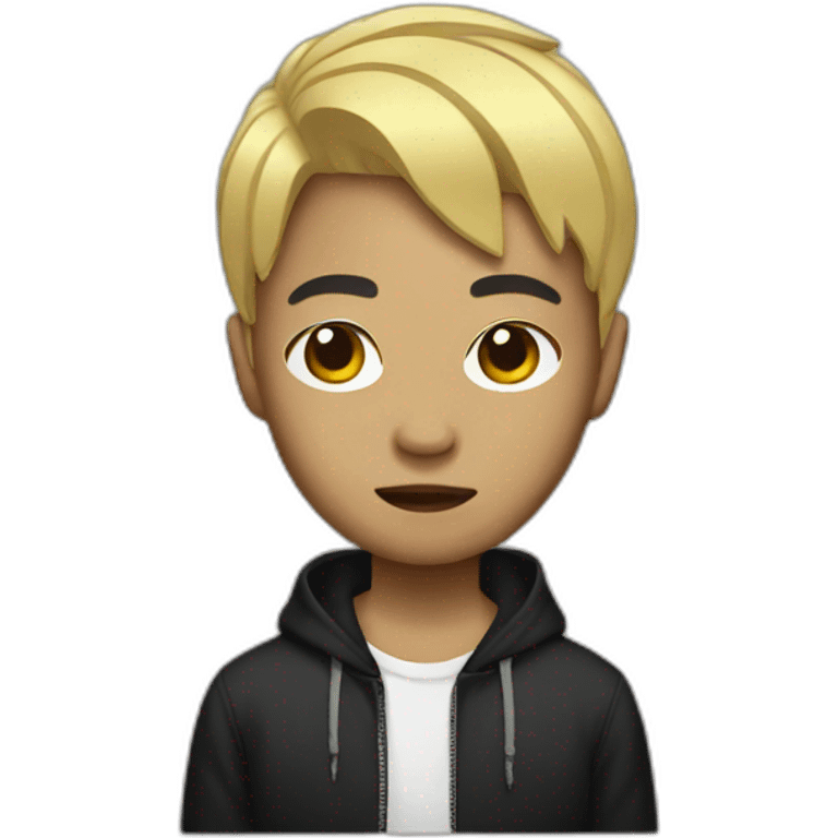 Asian rapper with short blond hair emoji