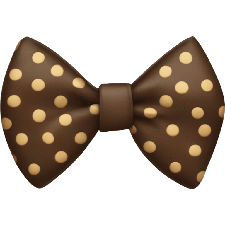 A brown bow with dots emoji