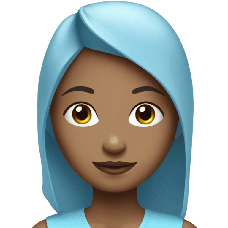 Yoga girl with sky blue outfit emoji