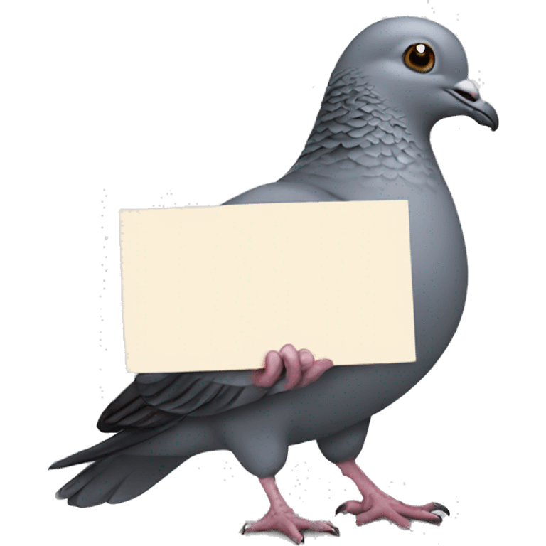 Pigeon holding  sign  emoji