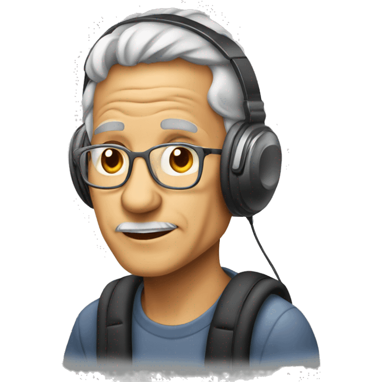 cool emoji cartoon clipart older person wearing headphones clipart emoji emoji