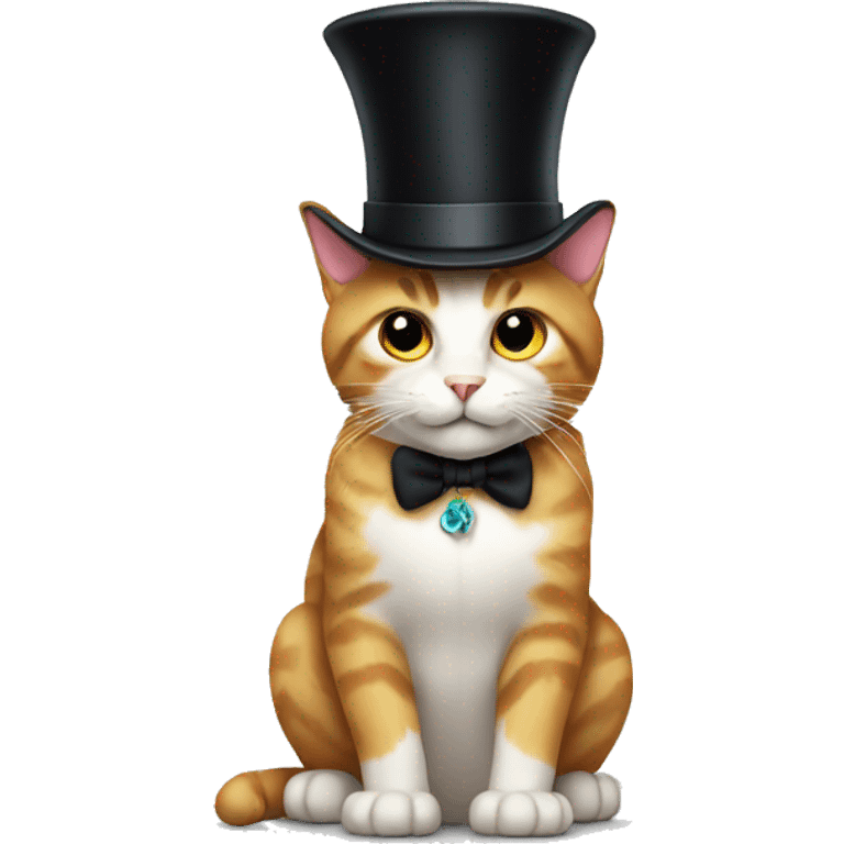 Cat with top hat  emoji