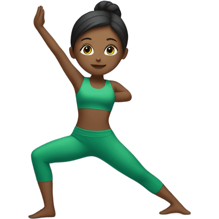 A girl does yoga in a green suit emoji